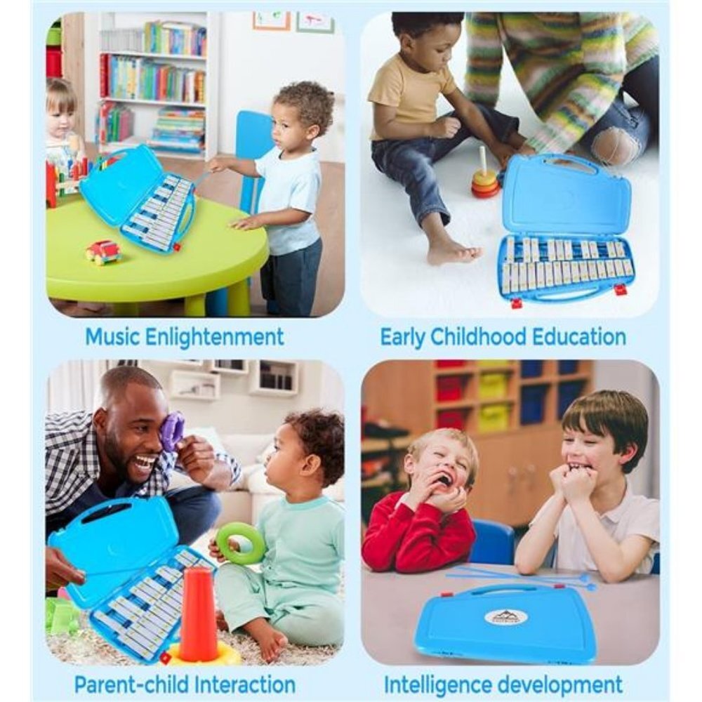 Professional Glockenspiel, 25 Notes Xylophone for Kids, Percussion Instrument